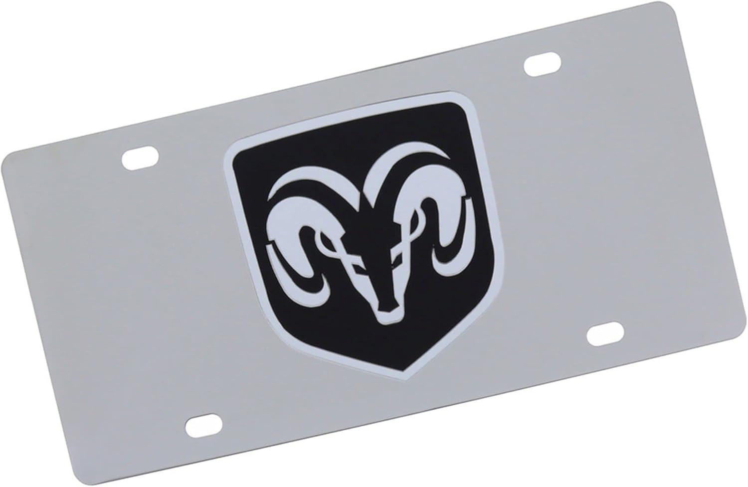 Eurosport Daytona, Inc. Logo License Plate for Dodge Ram (Black On Chrome)