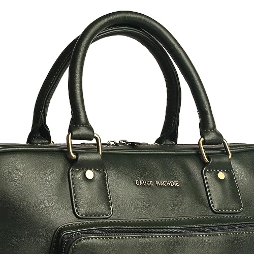 Image of Gauge Machine Professional Vegan Leather Messenger Briefcase Bag for Office |Fits upto 14 /15 / 16 inch Laptop |Separate Padded Laptop Compartment |Water Resistant |Men & Women |16L