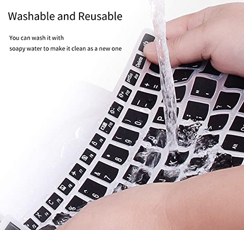 Image of RAYA Silicone Lenovo ThinkBook 15 Keyboard Cover | Keyboard Skin for ThinkBook 15 and Ideapad Slim3 & Slim5 15.6inch Laptops (Solid Black)