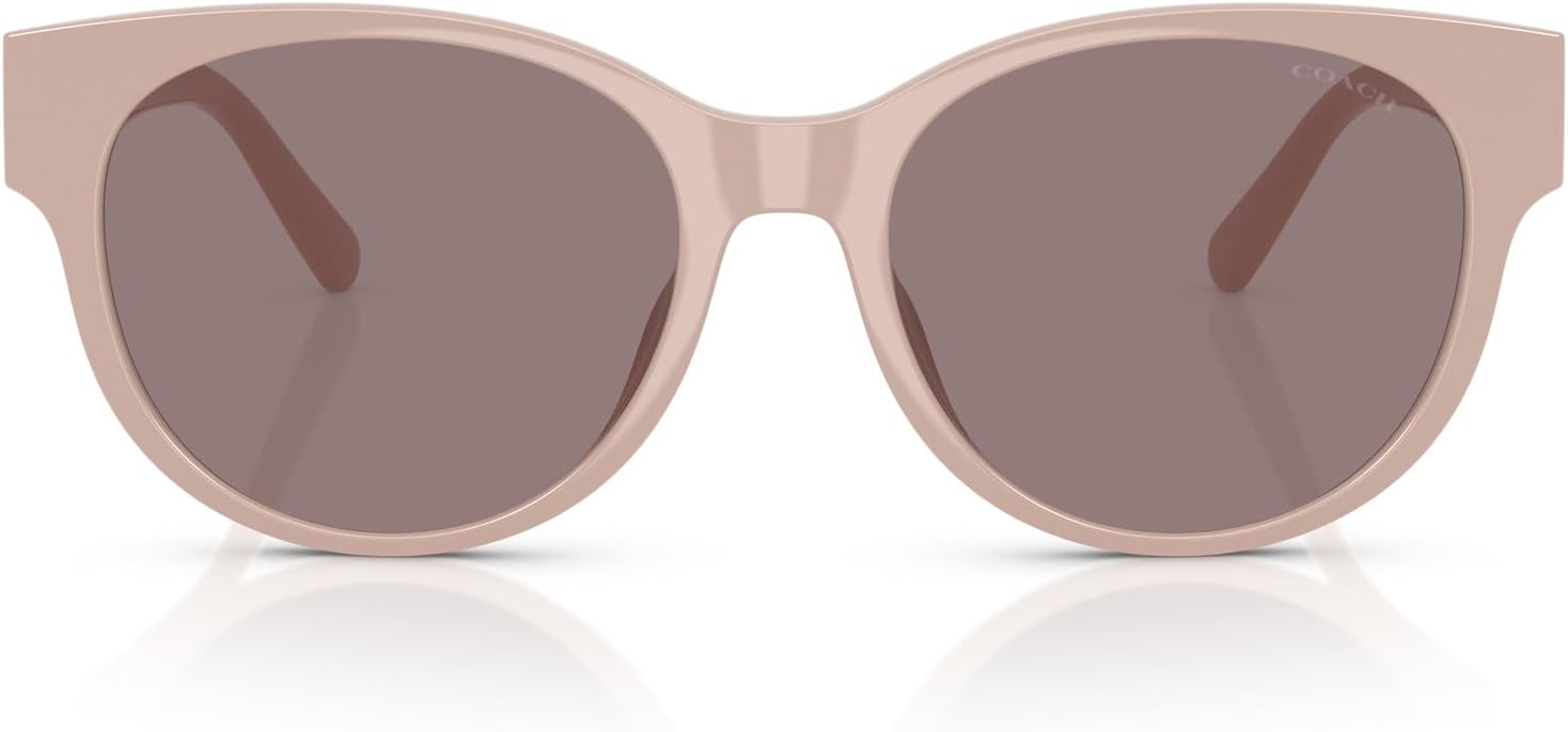 Womens HC8430D Low Bridge Fit Round Sunglasses, Solid Grey Pink/Dark Purple Solid, 56 mm