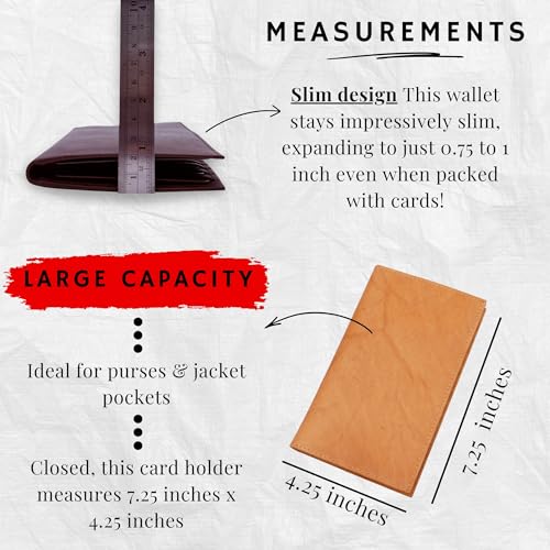 AG Wallets Leather Wallet for Men & Women - Secure RFID Wallet with Space for 20 Credit Cards, 1 ID & Cash - Cowhide Leather Wallet - Slim Bifold Wallet - Long Wallet for Casual or Office - Black2