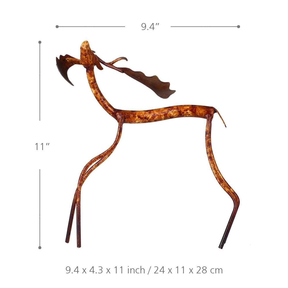 Levantar la Cabeza Escultura de Hierro de Alce Decoración del hogar Artesanía Escultura de Animales de Metal Obra de Arte para la decoración de la Oficina en casa, Levantar la Cabeza