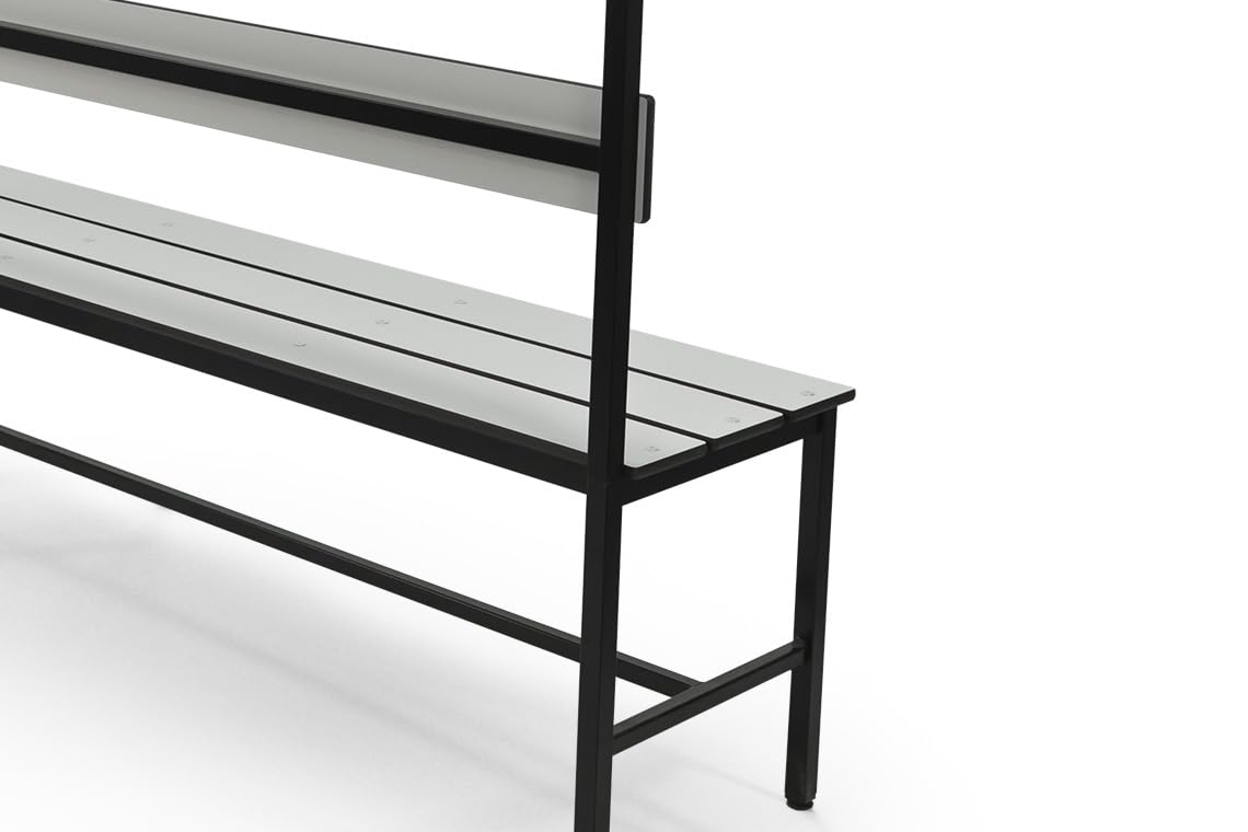 Pack 2 Banco Vestuario Fenólico 1500x370x1800mm con Perchero Riva