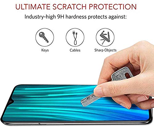 Image of Tempered Glass Screen Protector Compatible for Redmi Note 8 Pro with Edge to Edge Coverage and Easy Installation Kit, Pack of 1, Black