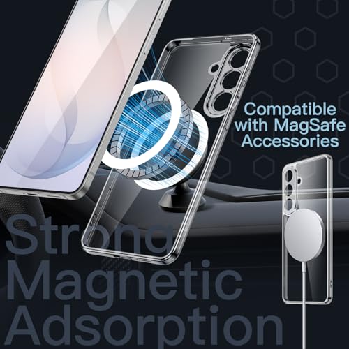 Image of JETech Magnetic Slim Cover Case for Samsung Galaxy S26, Compatible with MagSafe, Camera Lens Full Protection, Ultra-Thin Lightweight Clear Minimalist Protective Phone Cover (Clear)