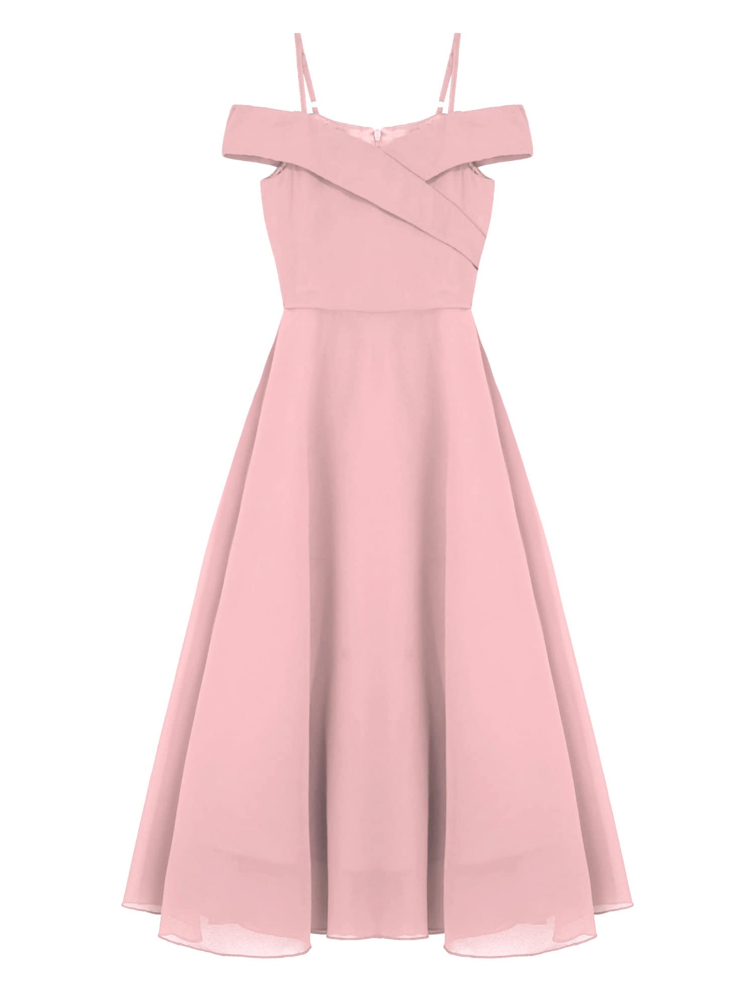 IEFIEL Enfant Robe Princesse Soirée Mariage Cérémonie Fille Bretelle Robe de Demoiselle d'honneur Fleur Hors Epaules Dénudées Corsage Taille Haute