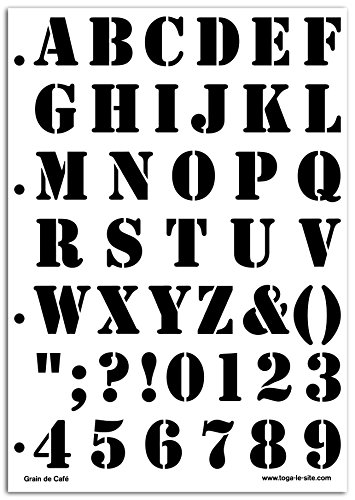 Toga Mahé LE06 Stencil Alphabet Coffee Grain Plastic Transparent 21 x 30 x 0.1 cm - Image 2