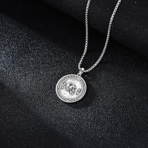 925 Sterling Silver Religious Medal St Michael St Raphael Memento Mori Santa Muerte Pendant Necklace Jewelry Gifts for Men Women2