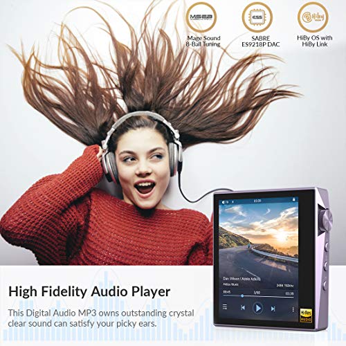 HIDIZS AP80 Hi-Res Music Player Hi-Fi Lossless Bluetooth MP3 Player Portable High Resolution Digital Audio Player with Full Touch Screen (Purple) - Thumbnail 2
