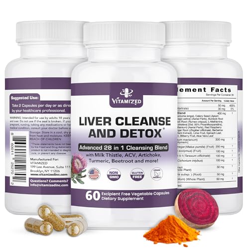 Liver Cleanse Detox & Repair Fatty Liver Supplements 28-in-1 Advanced Herbal Liver Health Supplement...