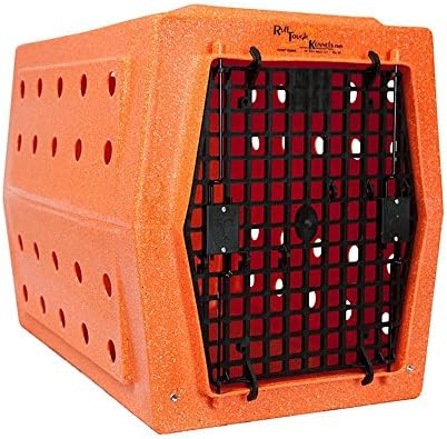 Ruff Tough Kennels Large Single Door Kennel, Crate, Dog House, (L-35", W-22", H-26 1/4") (Orange)