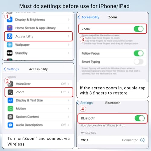 Image of Wireless Camera Remote Control with Zoom for iPhone & Android, Bluetooth Camera Remote Shutter with Front /Rear Camera Switch for Photo & Video, Smartphone Bluetooth Clicker for TikTok.