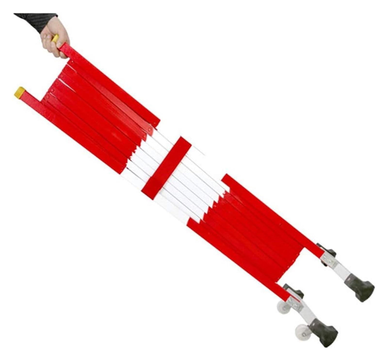 Barrera de tráfico metálica retráctil - Valla de Seguridad móvil portátil, 1,2 x 8 m, Control de Acceso Industrial y solución eficaz para la gestión de multitudes, sistem