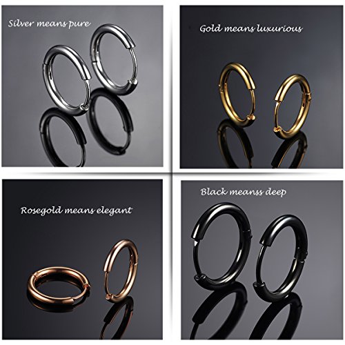 Elegel 4 Paia Orecchini in Acciaio Inossidabile