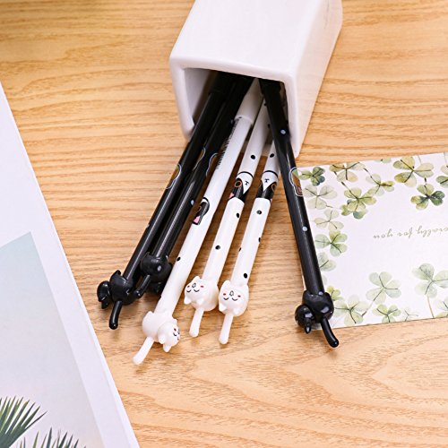 Slendima 1 Pc 0.38 mm Creative Kawaii Cat Gel Pen, Cute Stationery Gift School Student Supplies - Black/White - Thumbnail 6