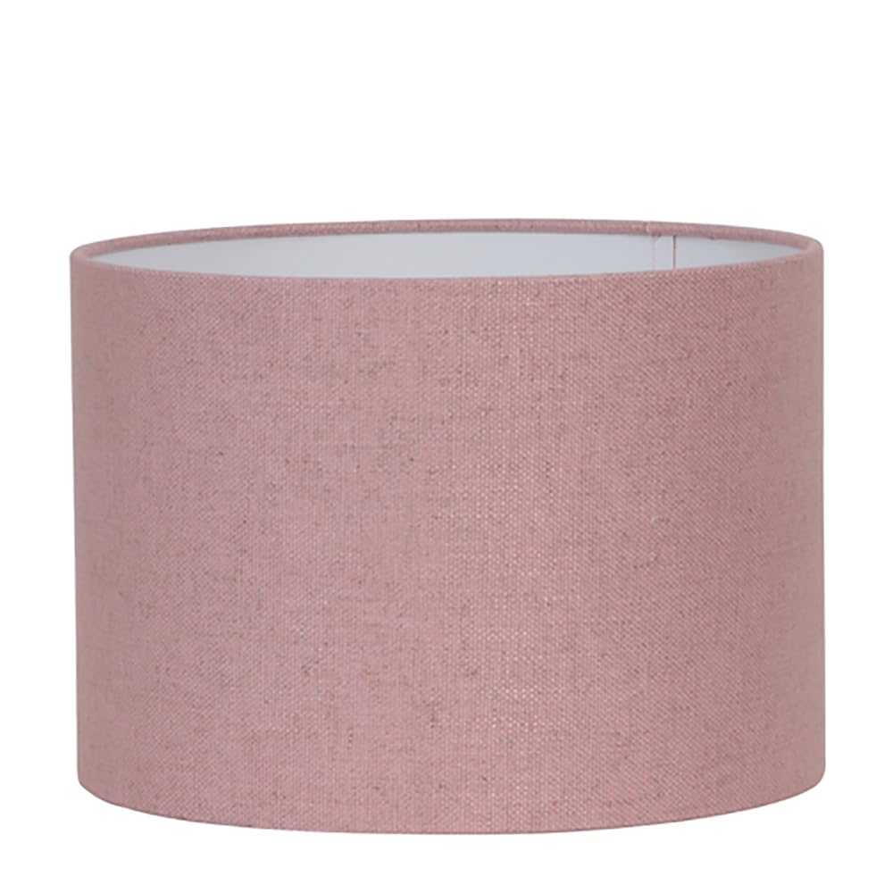 Lampenschirm Zylinder in Leinen Rosa für Tischleuchte Tischlampe 25-25-18