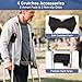Ytonet 5 PCS Crutch Pads, Bag & Hand Grips, Includes 2 Armpit Pads & 2 Non-Slip Grips, Water-Resistant Lightweight Accessories Storage Pouch with Reflective Strips for Standard Crutches (Black Blue)
