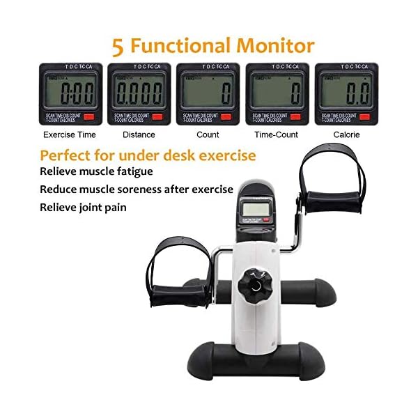 Hausse Portable Exercise Pedal Bike for Legs and Arms, Mini Exercise Peddler with LCD Display