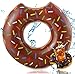 Donut Inflable Ø 120 cm con mordida Anillo de natación aro Flotante colchón de Aire cojín de natación marrón, Piscina y Agua, con 1x portavasos para Adultos y niños Isla de natación Animal flotantema