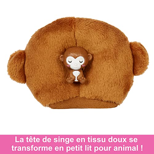 Barbie Poupée Cutie Reveal Série Jungle, poupée avec Costume de Singe en Peluche, 10 Surprises et Changement de Couleur, Jouet Enfant, Dès 3 Ans, HKR01 – Image 7