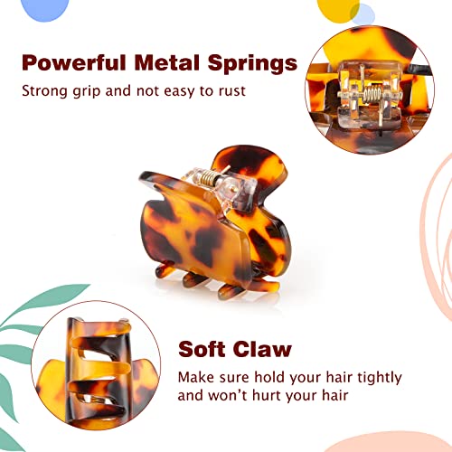 Cobahom 6 Pcs Small Non-Slip Claw Clips, Mini Tortoiseshell Hair Clips 1.26 Inch Cellulose Acetate Jaw Clamps For Thick, Thin Hair Styling Accessories, French Style Cute Hair Clips For Women And Girls (3 Brown + 3 Black) #TOP3