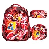 Kit Mochila Escolar Infantil Masculina Costas Reforçadas 3D