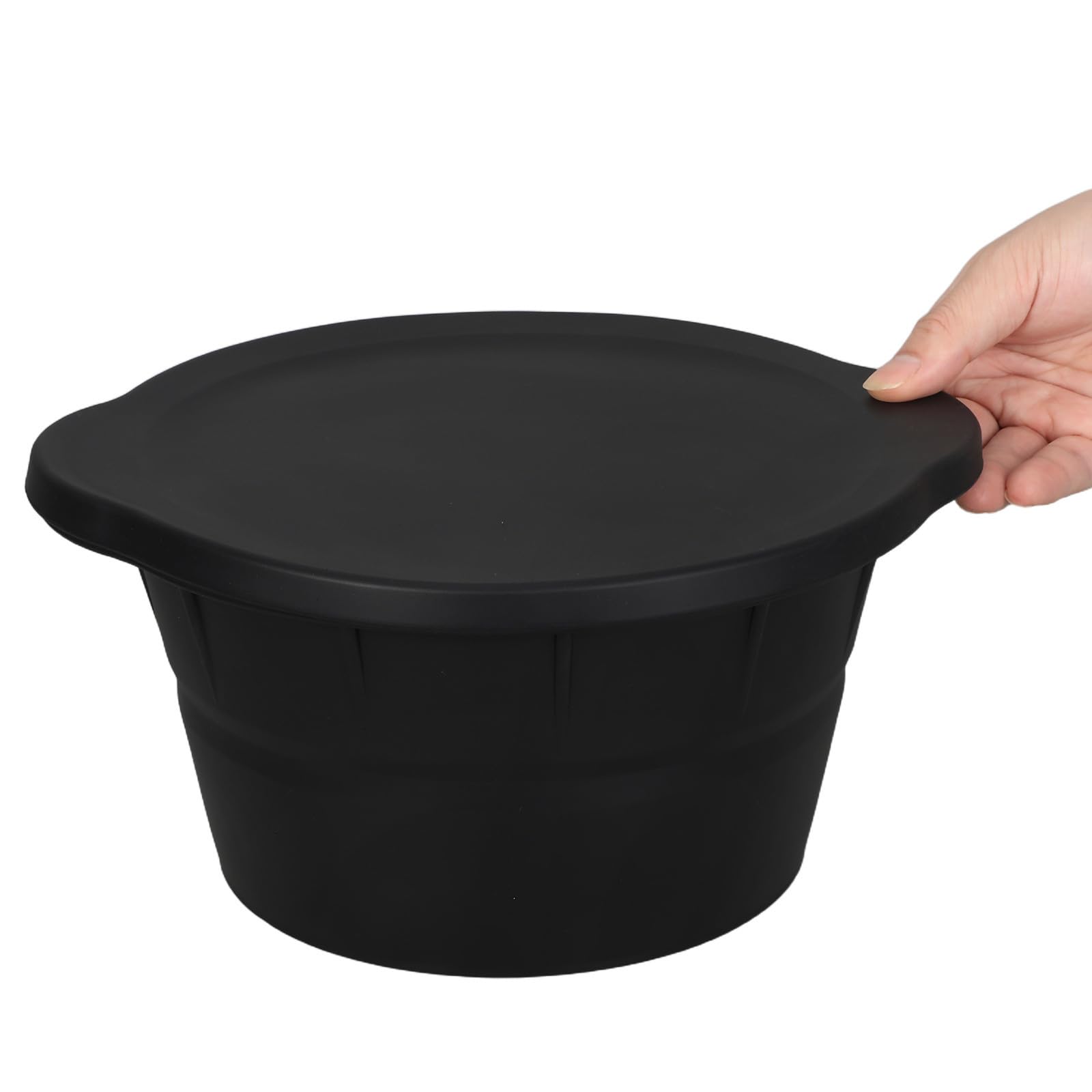 TOPBATHY Molde para Cubitos de Hielo Redondo de Silicona Negro, Plegable y Reutilizable, Capacidad 3.6l para Uso al Aire Libre y Baños de Hielo, Paquete de 2 Piezas