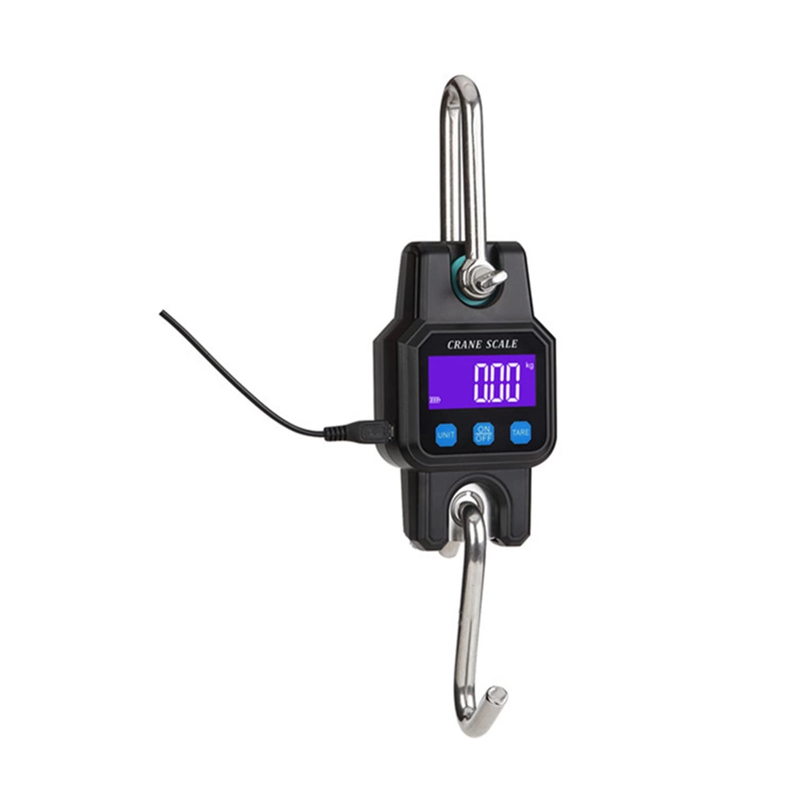 Crane Scale, 300kg/50g Compatible Crane Scale Rechargeable Portable Hanging Industrial Hook Scales Stainless Steel(Blu)