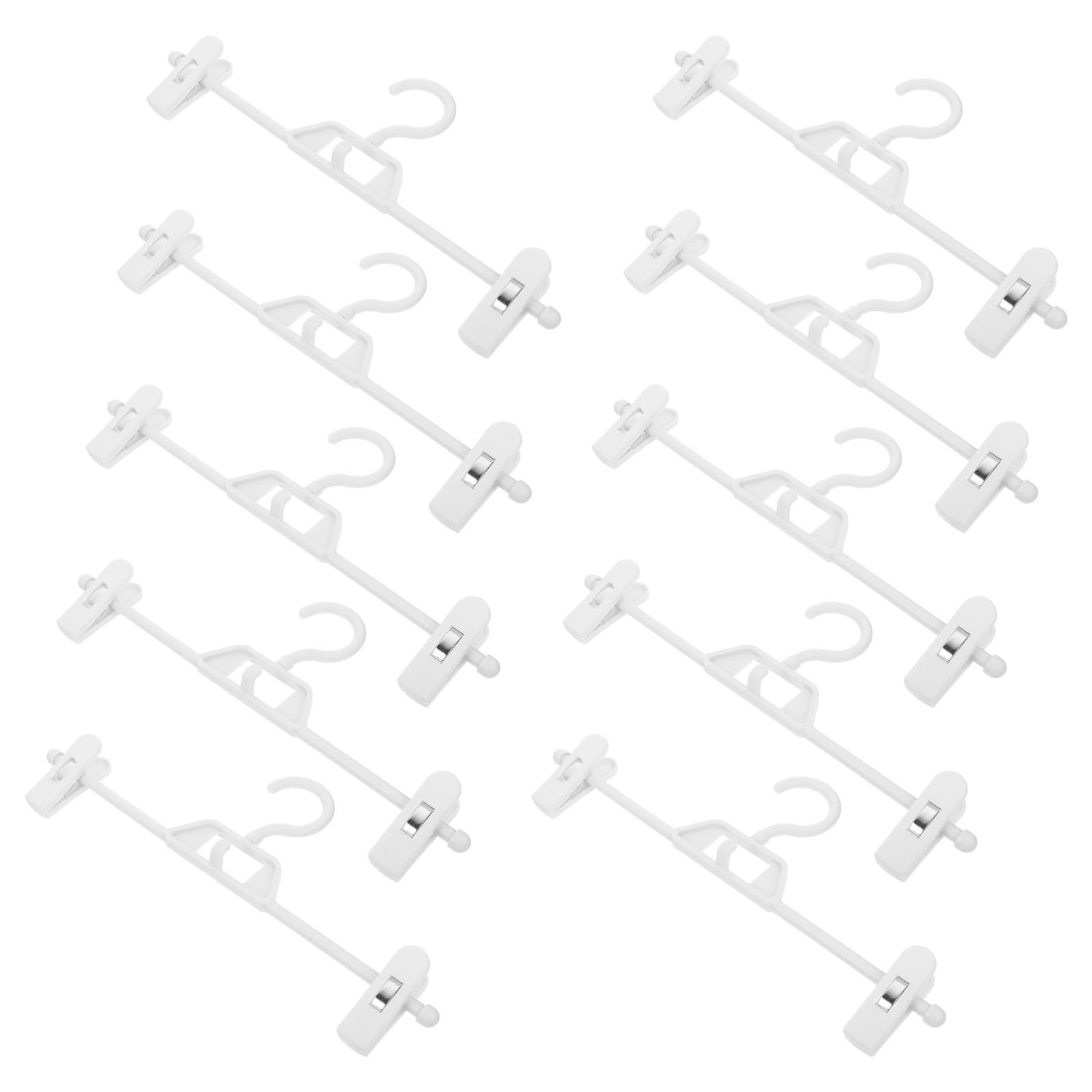 Healeved Set 10 Pezzi Grucce Pantaloni Pinze Antiscivolo in Pp, Regolabili e Resistenti, per Organizzare Armadio a Casa, Facili da Pulire e Non Deformabili