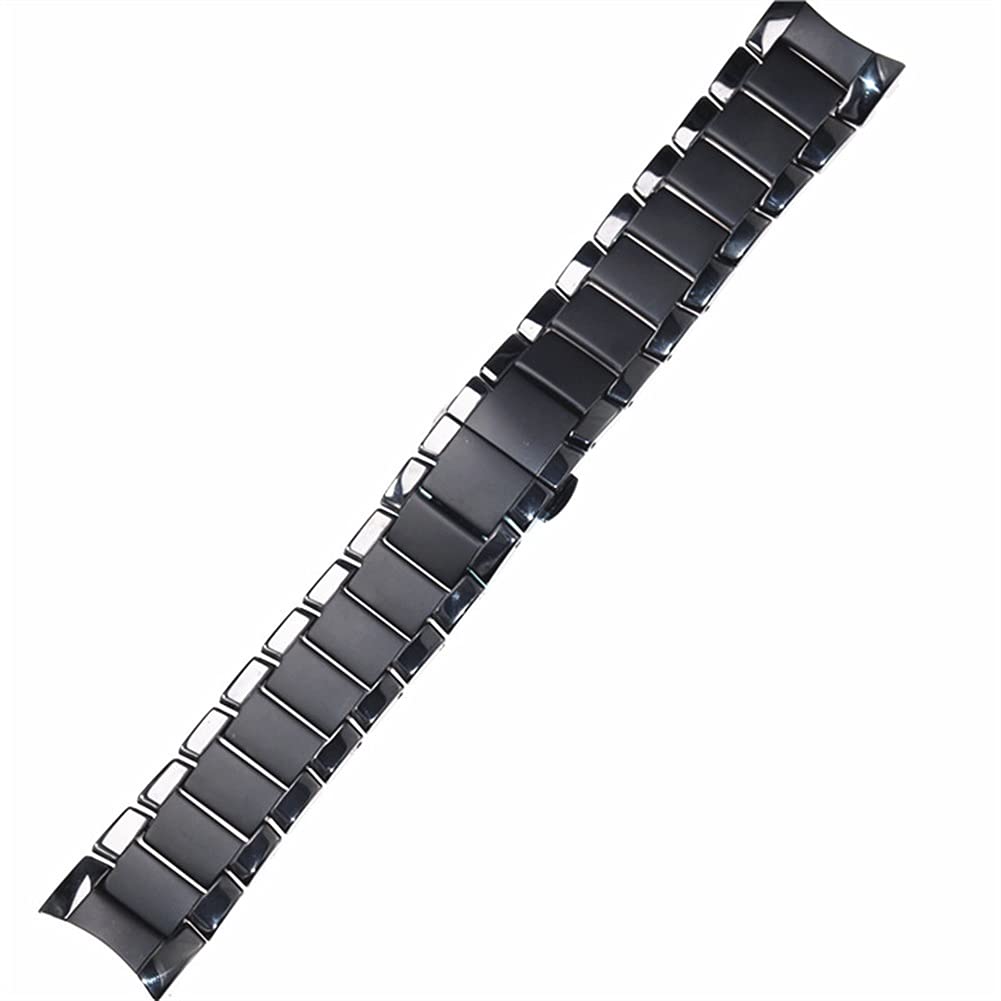 Bracelet montre en céramique 22mm noir et blanc au design mat pour hommes et femmes
