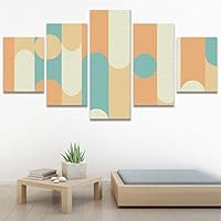 SIGNWIN 5 Panel Canvas Wall Art Modern Art Contemporary Dramatic Geometric Mixed Media Multicolor Patterns for Home Decorations Ready to Hang - 60