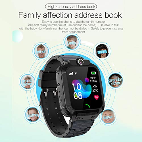 Kids Smartwatch GPS Tracker Phone - 2019 New Waterproof Children Smart Watches with 1.4" Touch Screen SOS Phone Call Talkie Walkie Pedometer Fitness Sports Band for Boys Girls Age 4-12 (Black)