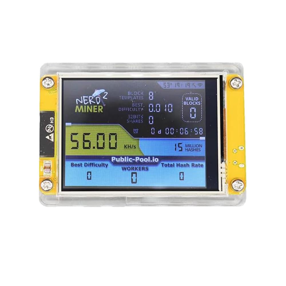Nerd Miner V2 - Minerador de Bitcoin 54kH/s, Baixo Consumo (1W), WiFi  2.4GHz, Silencioso - Mineração de BTC, BCH, DGB - Ideal para Iniciantes e  Mineração Caseira | Amazon.com.br