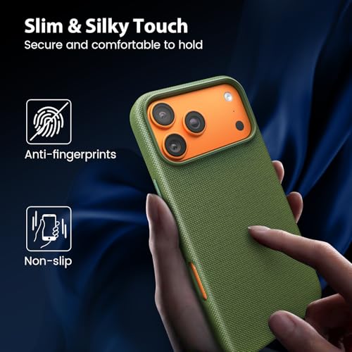 Image of Mkeke for iPhone 17 Pro Case Techwoven Green Military-Grade Drop Protection Shockproof Protective Phone for Apple 6.3 inch 2025