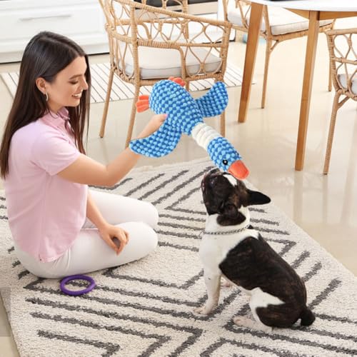 Calming Wild Geese Toy for Dog Squeaky Interactive Plush Toy Quack-Quack Chew Toy Soft Stuffed Calming Dog Toy for Anxious Dogs Pet Calming Pillow For Puppies Small Medium Dogs (Wild Geese) - Image 6