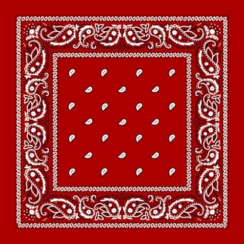 Red Paisley Bandana - Single Piece 22x22