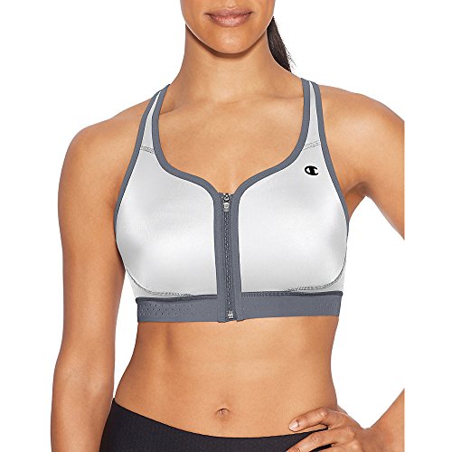 Champion Women The Absolute Zip Sports Bra, XS, White