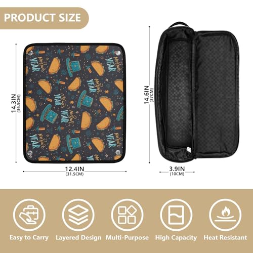 Bolsa de viaje Yuiboo Navy Hot para herramientas de cabello con gran capacidad y tapete resistente al calor miniatura 4