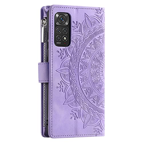 VEEMOS Wallet Case for Xiaomi Redmi Note 11 / 11S 4G Flower Flip Case Protective Leather Folio Book Phone Cover with Card Slots Kickstand Zipper Pocket - Image 3