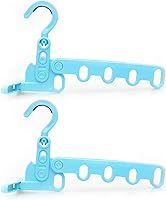 Vista 8 de Paquete de 2 perchas plegables de viaje para ropa, percha plegable para maleta, colgador de ropa plegable sobre la puerta, perchas plegables