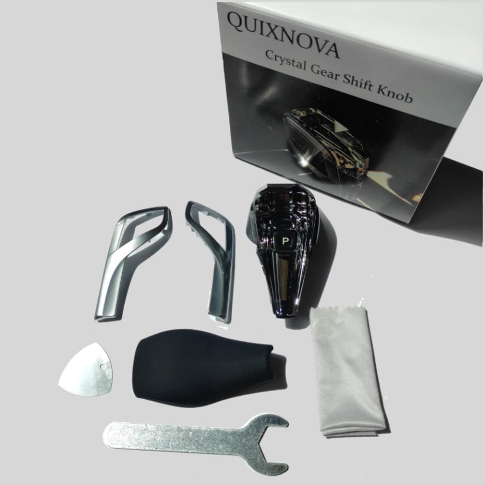 Crystal Shift Knob Gear Selector LED Color Changing with Gear Upgrade Compatible with LHD BMW F15 F16 G01 G02 G08 Logo X