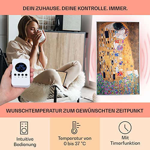 Klarstein Infrarot-Bildheizung mit Thermostat und Wandmontage