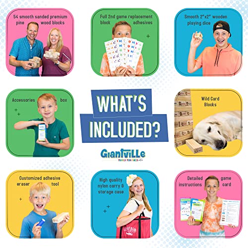 image for Giantville Giant Tumbling Timber Toy - Premium Pine Wood Life-Size Blo