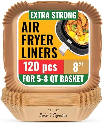 Air Fryer Paper Liners, 120Pcs Air Fryer Disposable Liners, Non-S...