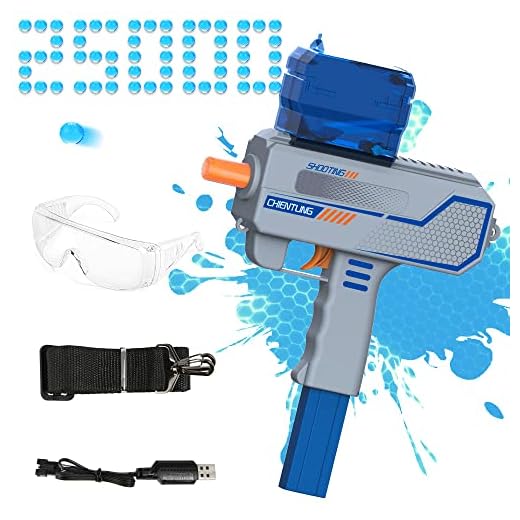 CHIENTUNG Electric Uzi Gel Ball Blaster - Automatic Water Bead Blaster for Backyard Fun, Eco-Friendly Gel Balls Outdoor Games for Kids, Boys and Girls