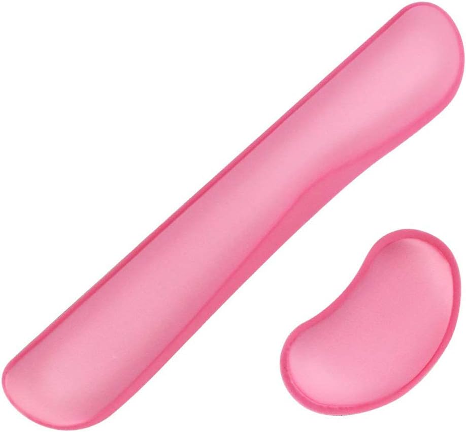 Memory Foam Set Keyboard and Mouse Wrist Pad Rest,Cushion Support for Office,Gaming,Computer,Laptop and Mac,Pain Relief& Easy Typing (Rose Pink)