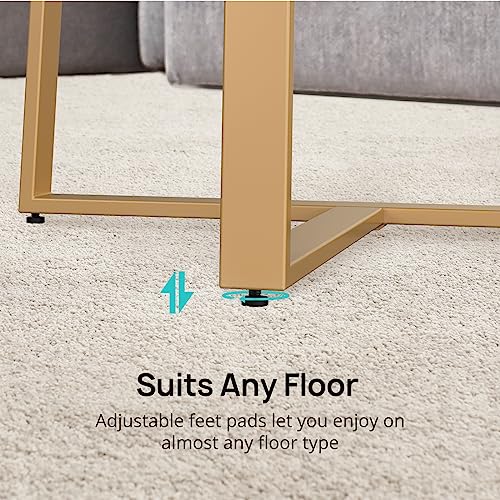 Evajoy Round Glass Coffee Table, 27.6" Gold Coffee Table With Tempered Clear Glass Surface For Living Room, Simple & Modern Center Circle Coffee Table For Small Space, Easy Assembly #TOP4