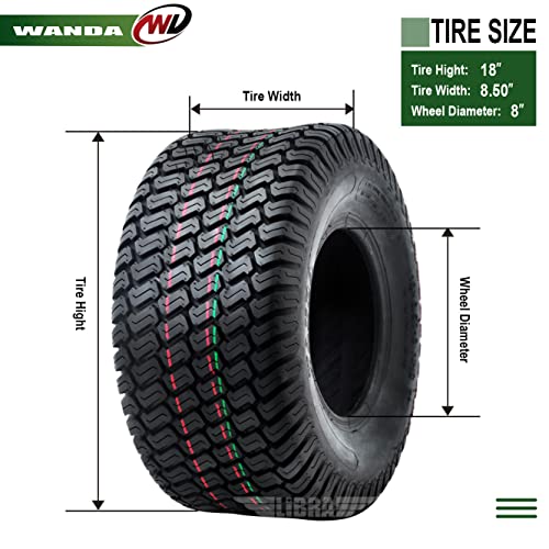 Set 2 Wanda 18X8.50-8 Lawn Mower Utiility Cart Turf Tires 18X8.5X8 P332 -13028 #TOP3