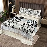 Happy Camping Colcha acolchada para niñas, niños, hombres, mujeres, rey y doble, juego de colcha para campistas, juego de colcha para amantes de camping, RV, vintage, de madera rústica, tamaño