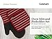 Cuisinart Neoprene Oven Mitts and Potholder Set-Heat Resistant Oven Gloves to Protect Hands and Surfaces with Non-Slip Grip, Hanging Loop-Ideal for Handling Hot Cookware Items, Twill Stripe Red Dahlia